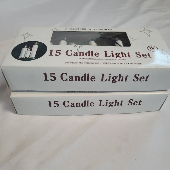 UL 15 Light White Triple Candle Christmas Light Set Lot of 2 Boxes - Picture 11 of 11